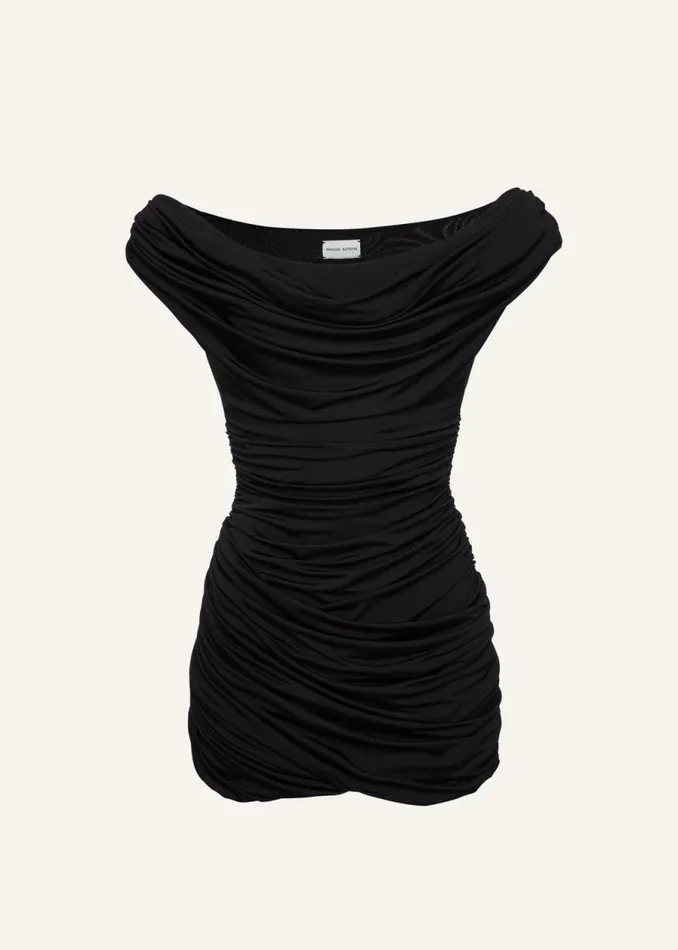 Shop Magda Butrym Dresses Draped Jersey Mini Dress In Black