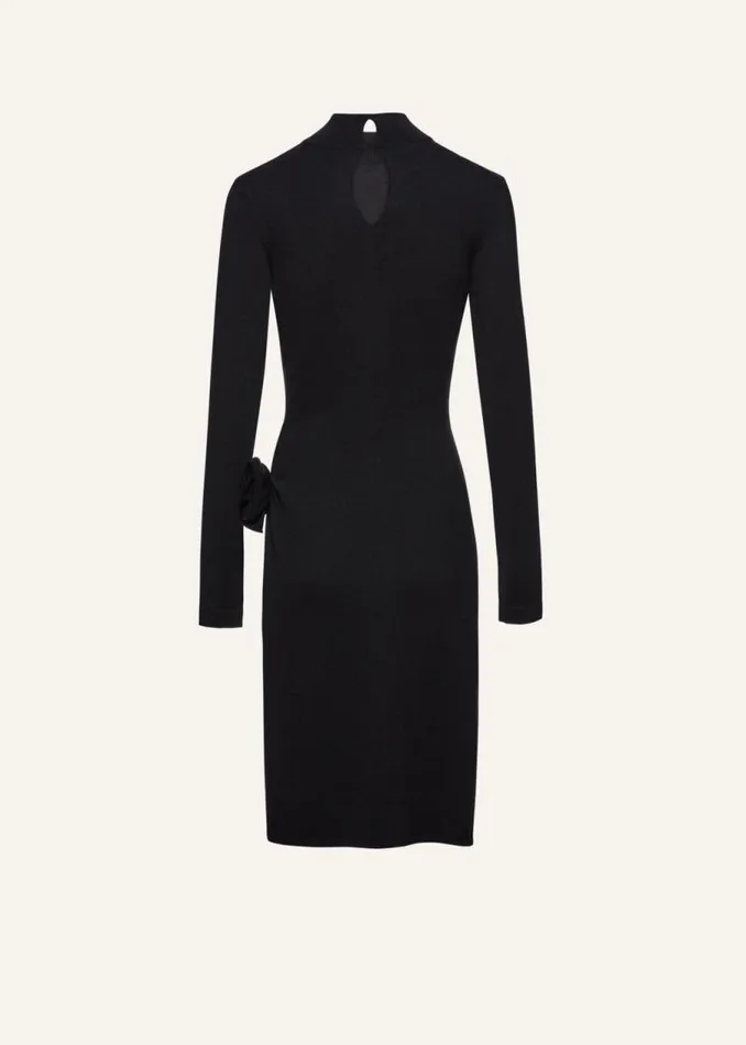 Shop Magda Butrym Dresses High Neck Knit Midi Dress In Black Shop Magda Butrym Dresses High Neck Knit Midi Dress In Black