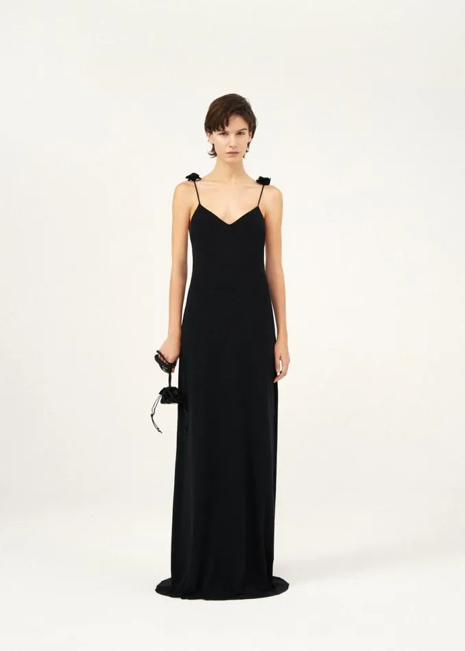 Shop Magda Butrym Dresses Long Slip Dress In Black
