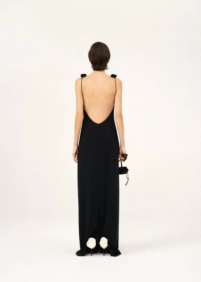Shop Magda Butrym Dresses Long Slip Dress In Black