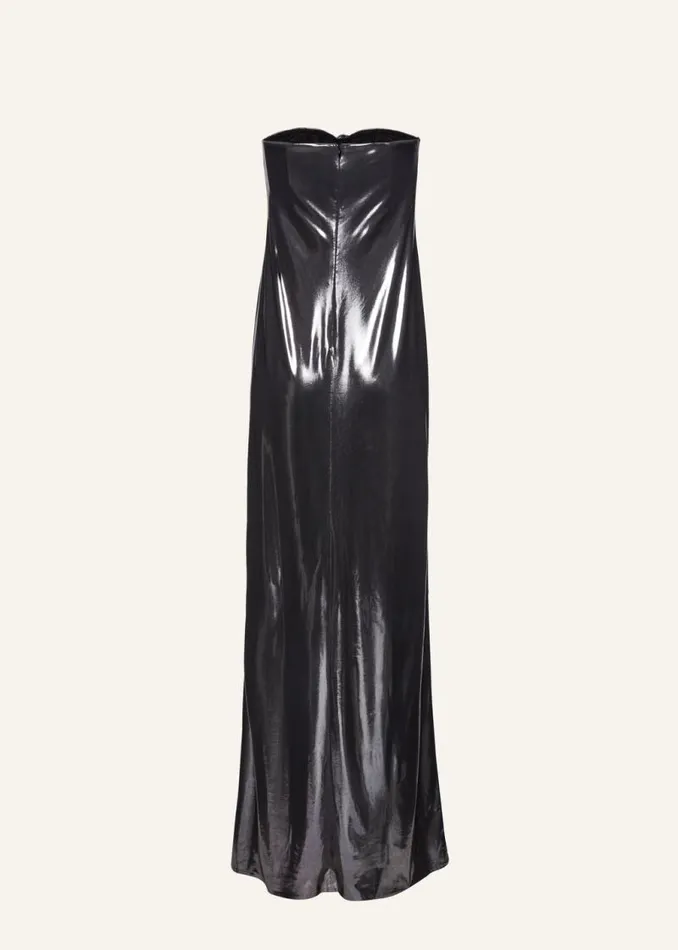 Shop Magda Butrym Dresses Strapless Maxi Dress In Silver