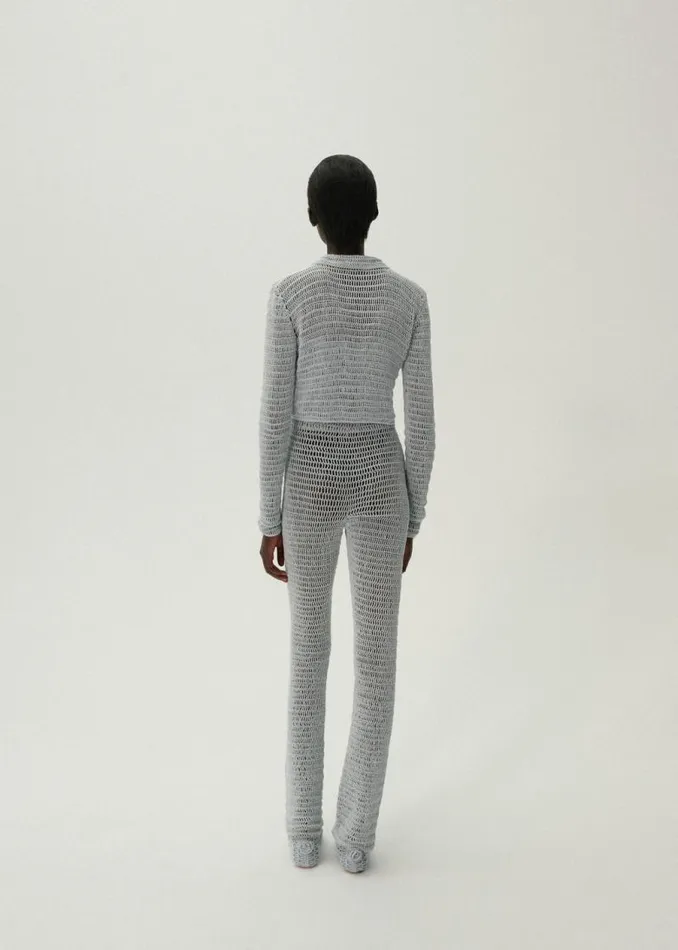 Shop Magda Butrym Handmade Cropped Crochet Jacket In Light Blue Shop Magda Butrym Handmade Cropped Crochet Jacket In Light Blue