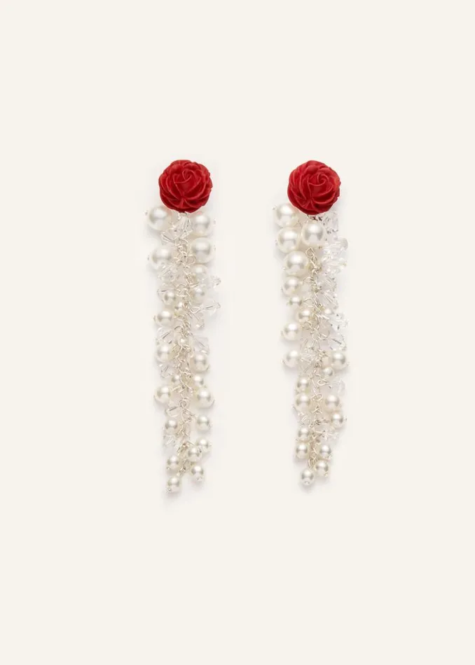 Shop Magda Butrym Jewelry Rosedrop Earrings In Silver