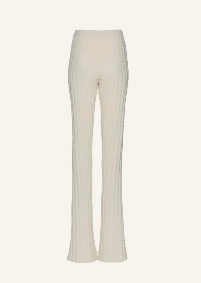 Shop Magda Butrym Pants Cable Knit Flower Pants In Cream Shop Magda Butrym Pants Cable Knit Flower Pants In Cream