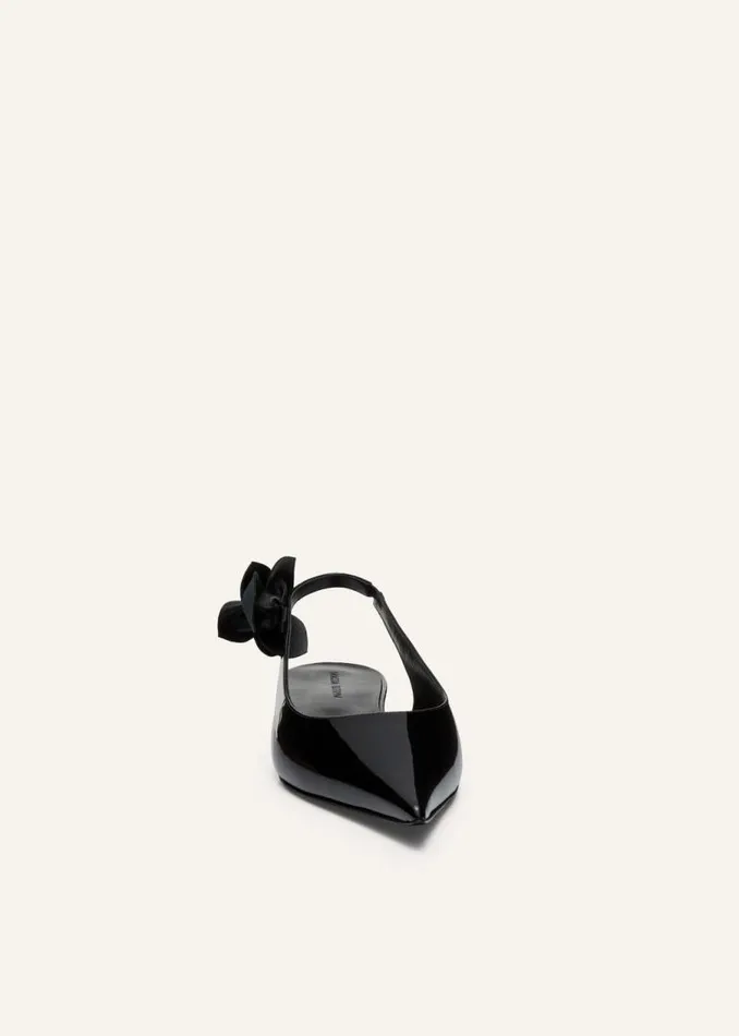 Shop Magda Butrym Shoes Slingback Rose Flats In Black Patent Shop Magda Butrym Shoes Slingback Rose Flats In Black Patent