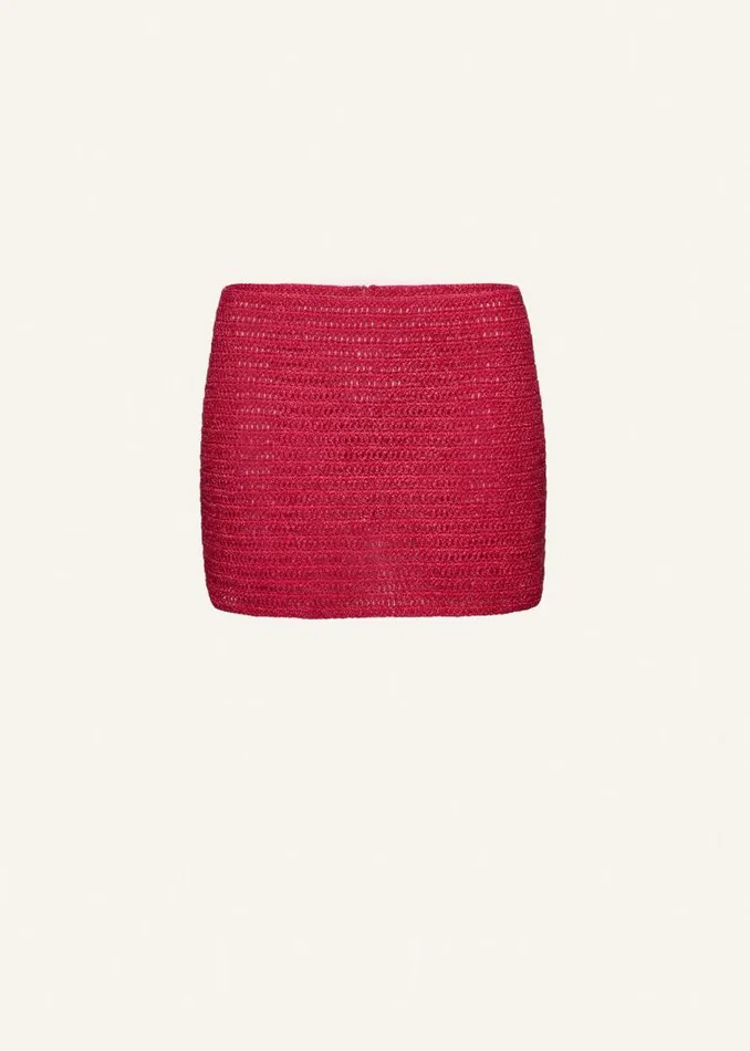 Shop Magda Butrym Skirts Crochet Mini Skirt In Fuchsia