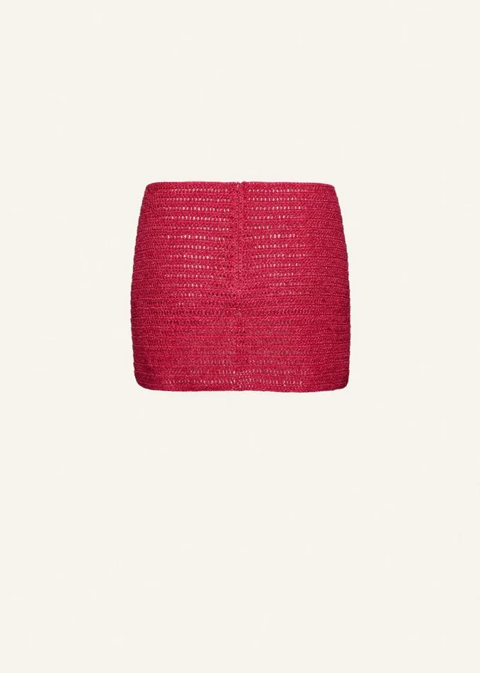 Shop Magda Butrym Skirts Crochet Mini Skirt In Fuchsia Shop Magda Butrym Skirts Crochet Mini Skirt In Fuchsia