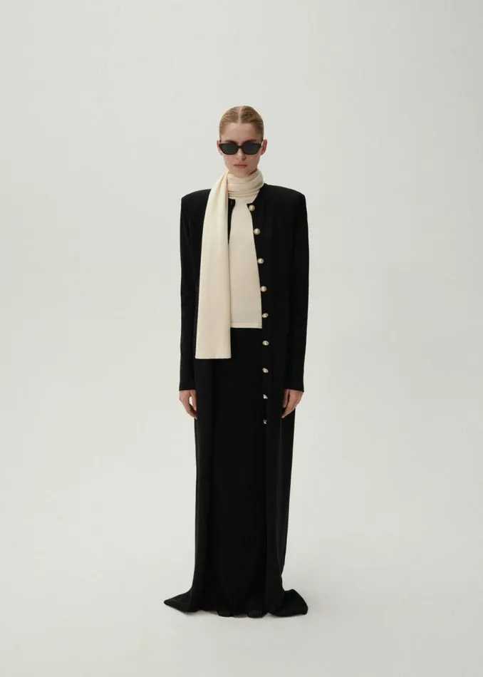Shop Magda Butrym Tops Sleeveless High Neck Knit Top In Cream