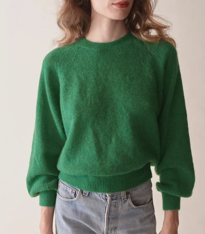 Shop MARSENA SWEATER Evergreen DEN Knitwear