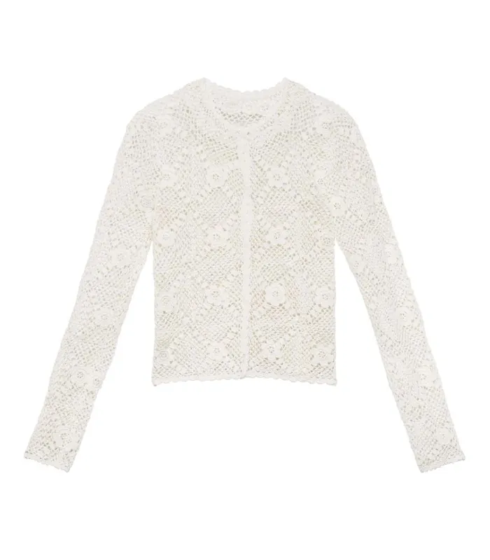 Shop OTTOLINE CARDIGAN Pearl DEN Knitwear