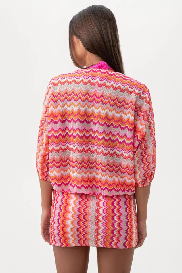 SHOP Trina Turk MATCHING SWIM SETS WOMEN039S ZEN ZIG ZAG CROCHET VNECK SHORT SWIM COVERUP DRESS