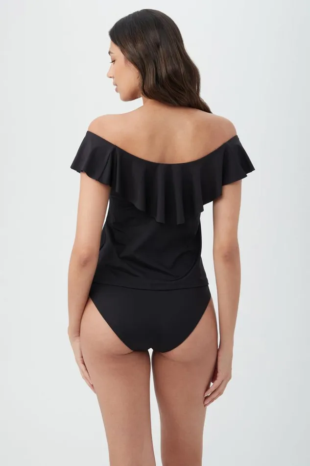 SHOP Trina Turk SWIM TOPS WOMEN039S MONACO OFF THE SHOULDER RUFFLE TANKINI SWIM TOP