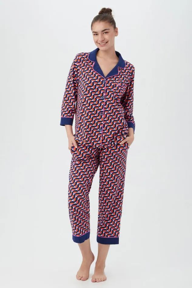 SHOP Trina Turk WOMEN039S SLEEPWEAR GEO RAINBOW WOMEN039S 34SLEEVE CROPPED PANT JERSEY PJ SET SHOP Trina Turk WOMEN039S SLEEPWEAR GEO RAINBOW WOMEN039S 34SLEEVE CROPPED PANT JERSEY PJ SET
