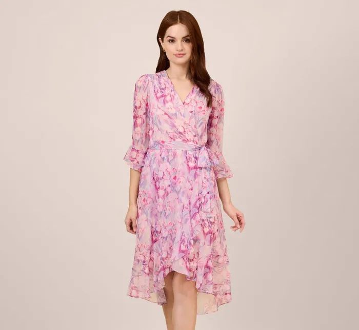 Short Dresses Womens Adrianna Papell FloralPrinted Chiffon Short Dress In Pink Multi Short Dresses Womens Adrianna Papell FloralPrinted Chiffon Short Dress In Pink Multi