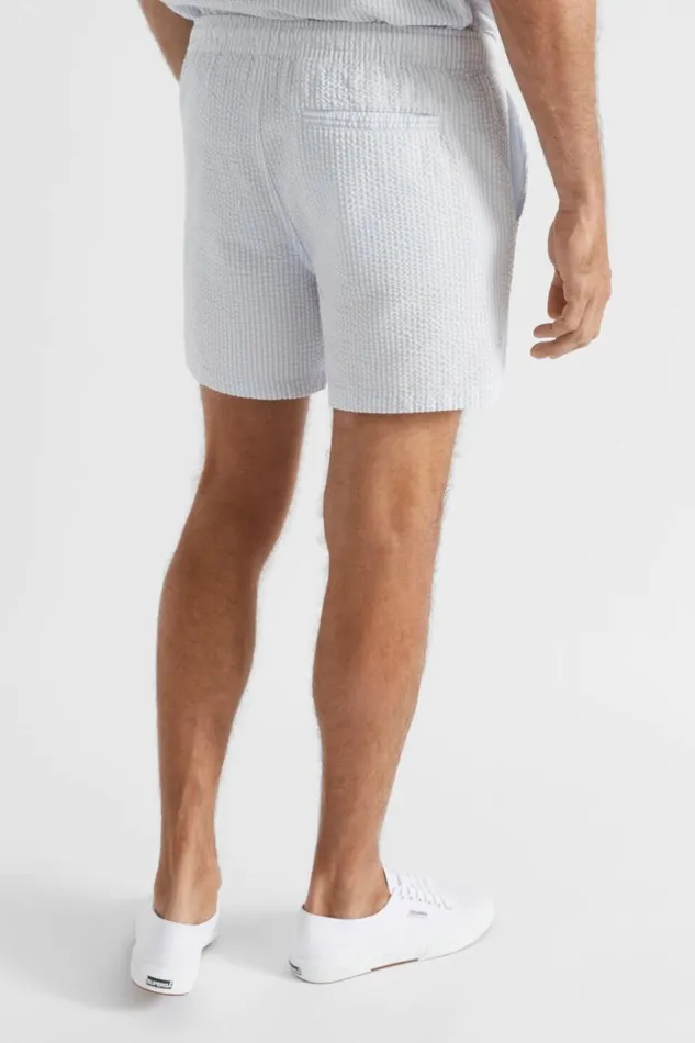 Shorts Man Seed Heritage Seersucker Short Light Blue Stripe
