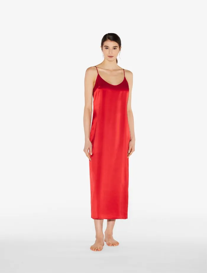 Silk Long Nightdress In Garnet Sleepwear La Perla Slips and Dresses