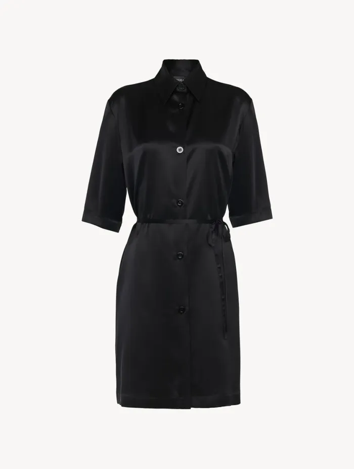 Silk Long Shirt In Black Sleepwear La Perla Silk Sleepwear
