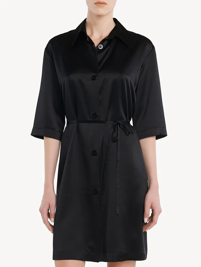 Silk Long Shirt In Black Sleepwear La Perla Silk Sleepwear Silk Long Shirt In Black Sleepwear La Perla Silk Sleepwear
