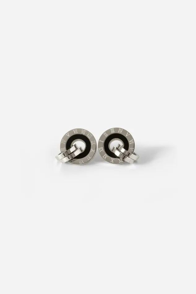 Silver Chunky Hoop Earing Women Roman Jewellery