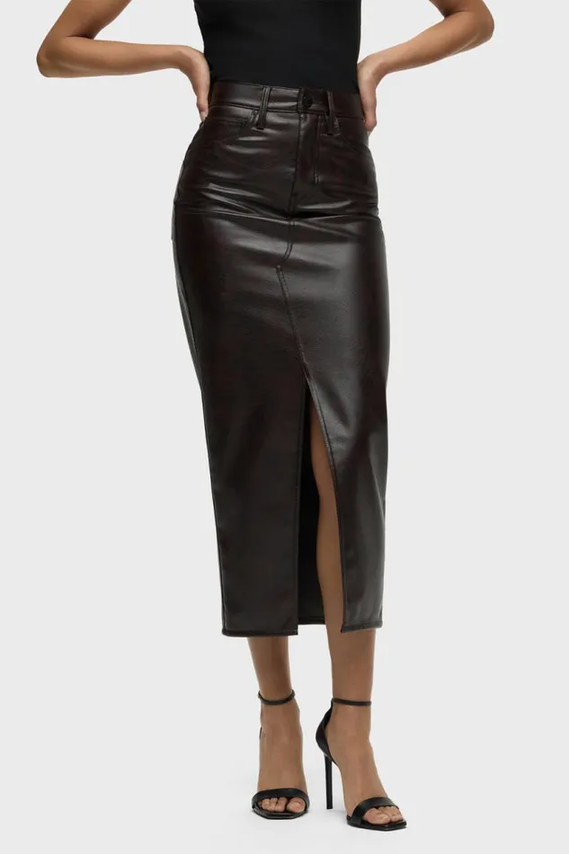 Skirts Women Hudson Jeans Reconstructed Skirt Marbled Vegan Leather