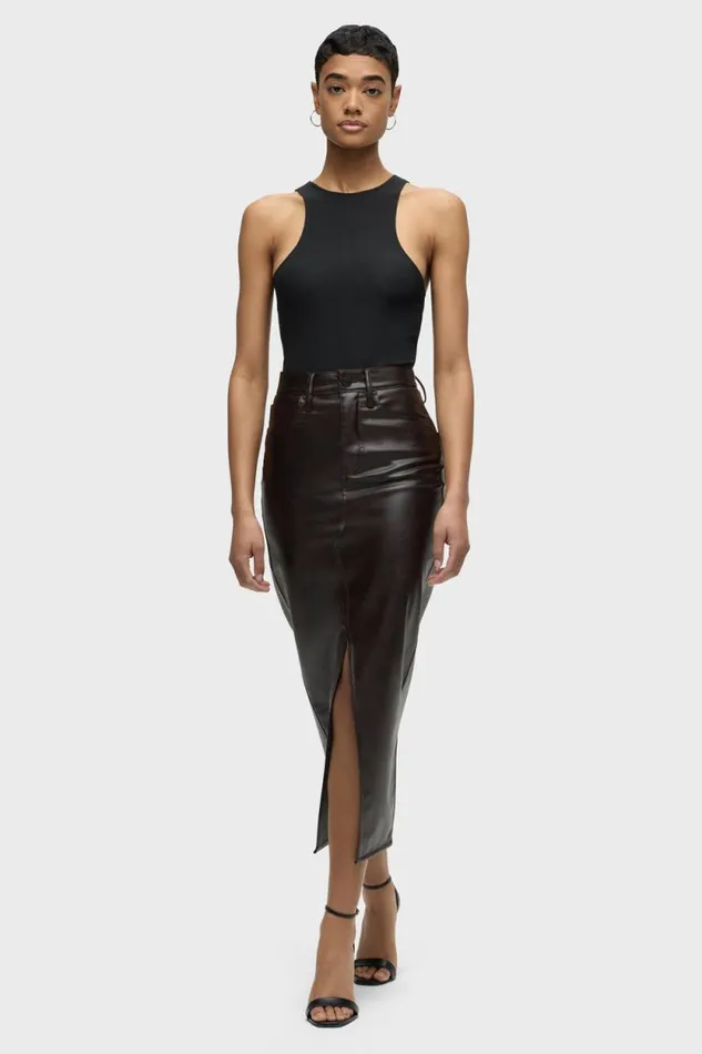 Skirts Women Hudson Jeans Reconstructed Skirt Marbled Vegan Leather Skirts Women Hudson Jeans Reconstructed Skirt Marbled Vegan Leather