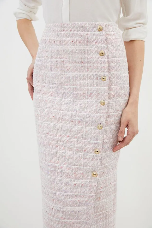 Skirts Women Karen Millen Tailored Boucle Pencil Skirt Blush