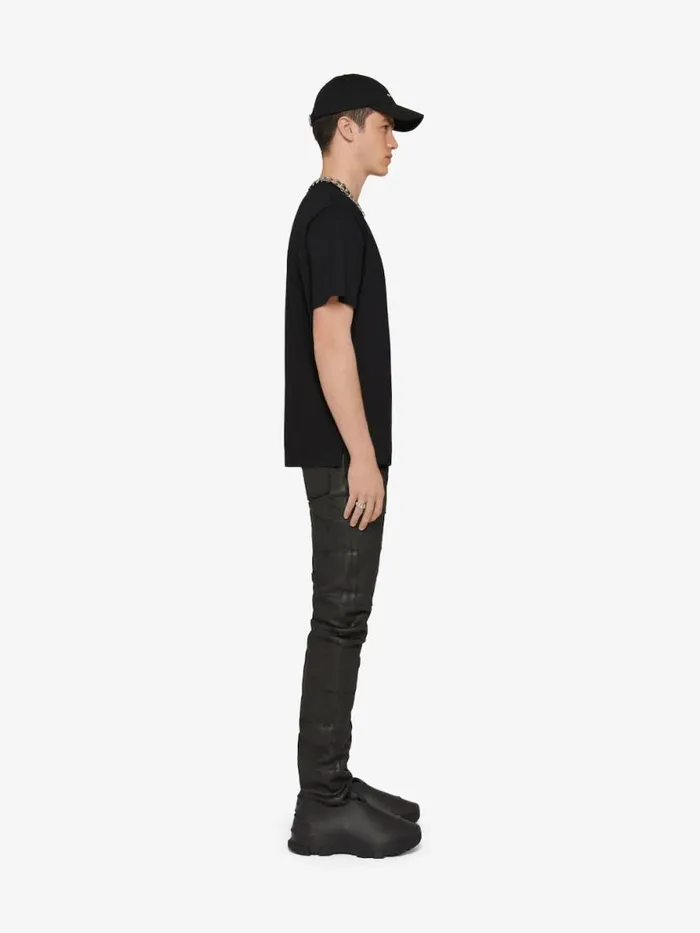 Slim Fit TShirt In Cotton With 4g Detail Black Men Givenchy TShirts
