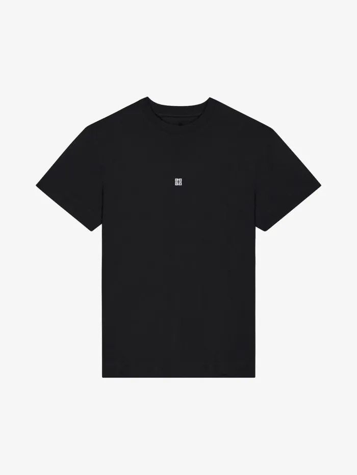 Slim Fit TShirt In Cotton With 4g Detail Black Men Givenchy TShirts