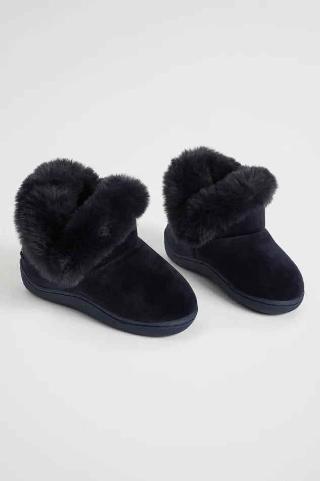 Slippers Girl Seed Heritage Fluffy House Boot Navy