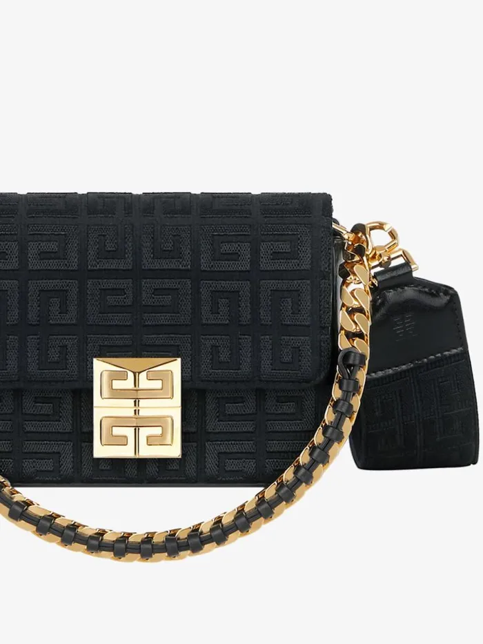 Small 4g Bag In 4g Embroidery With Chain Black Women Givenchy Crossbody Bags
