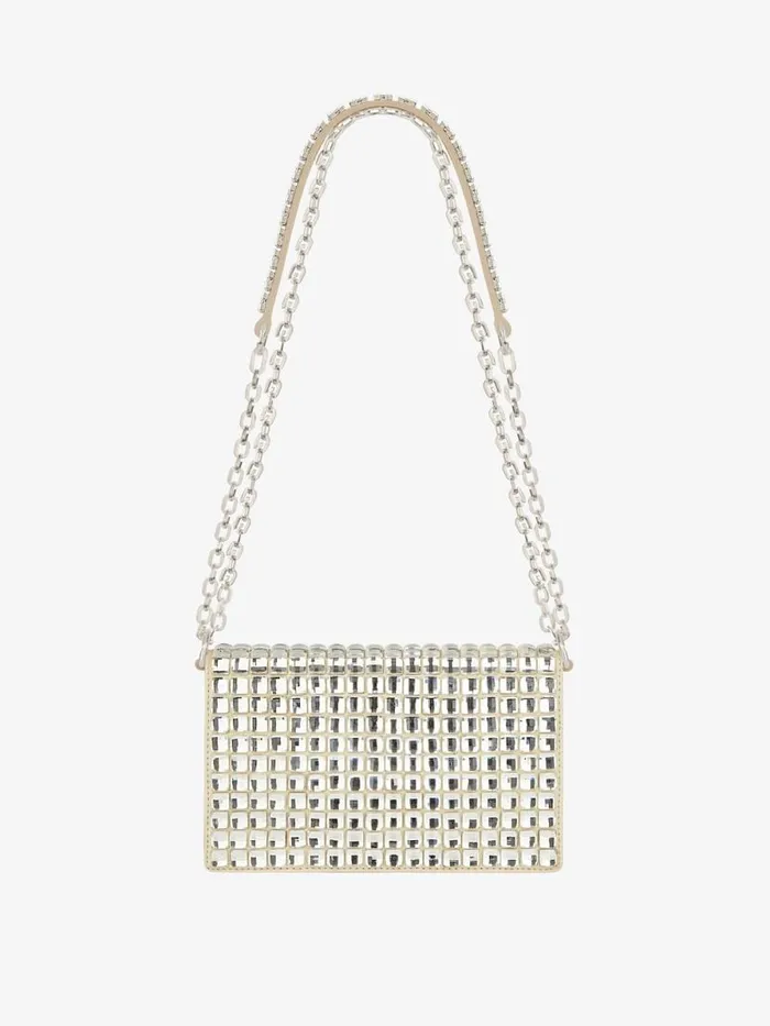 Small 4g Bag In Satin With Strass And Chain Natural Beige Women Givenchy Crossbody Bags