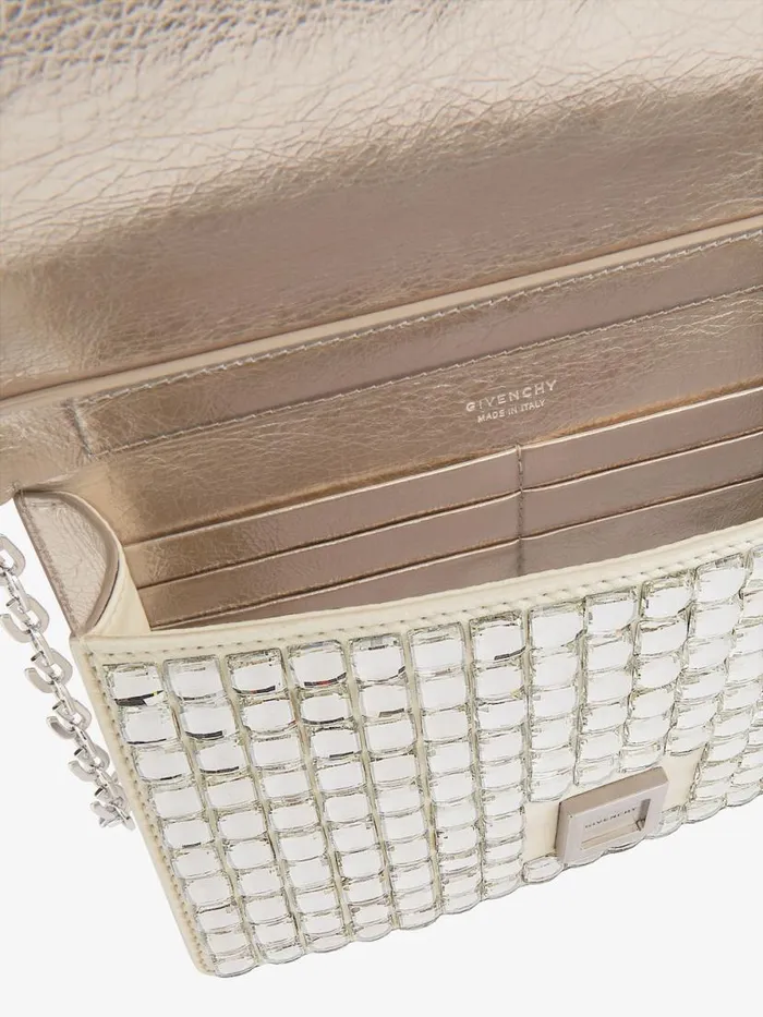 Small 4g Bag In Satin With Strass And Chain Natural Beige Women Givenchy Crossbody Bags