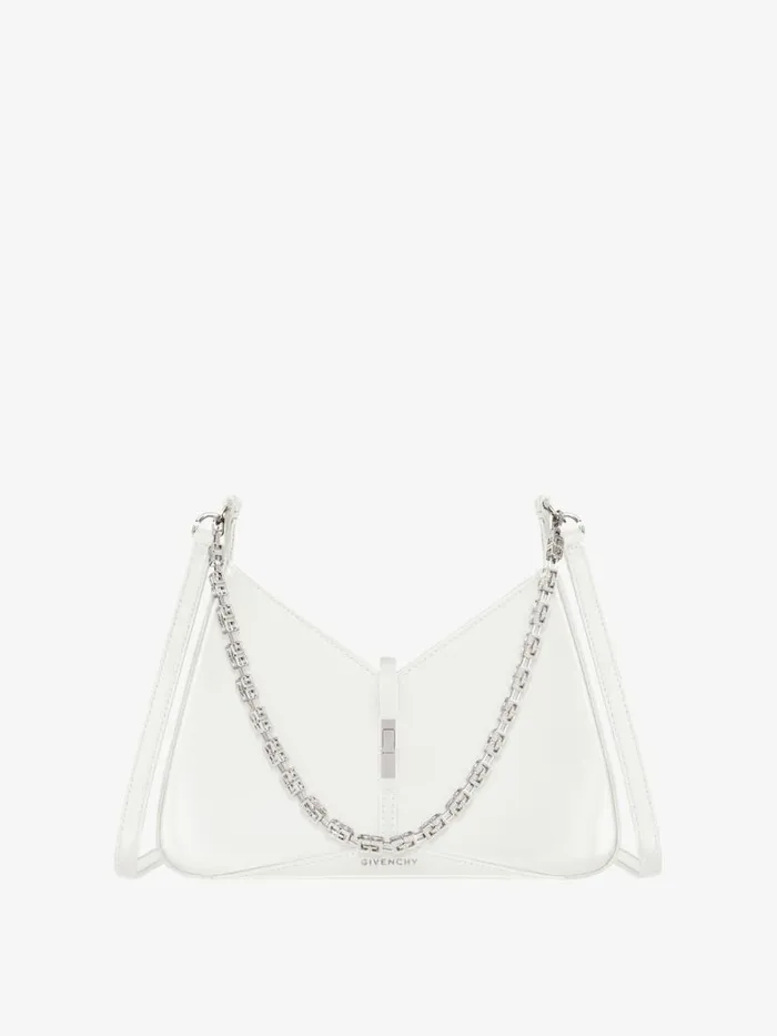 Small Cut Out Bag In Shiny Leather With Chain Ivory Women Givenchy Shoulder Bags