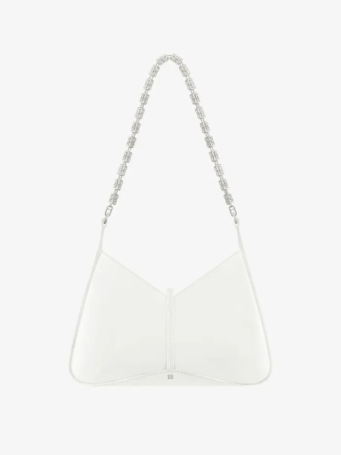 Small Cut Out Bag In Shiny Leather With Chain Ivory Women Givenchy Shoulder Bags