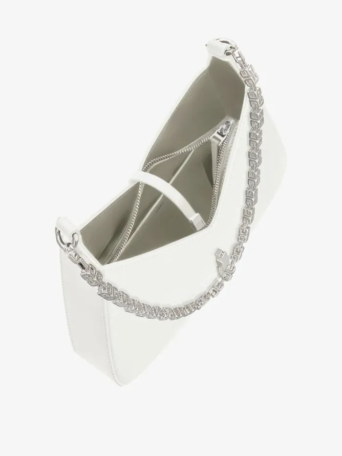 Small Cut Out Bag In Shiny Leather With Chain Ivory Women Givenchy Shoulder Bags