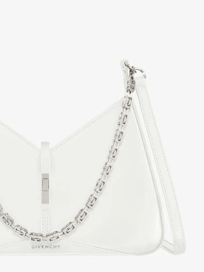 Small Cut Out Bag In Shiny Leather With Chain Ivory Women Givenchy Shoulder Bags