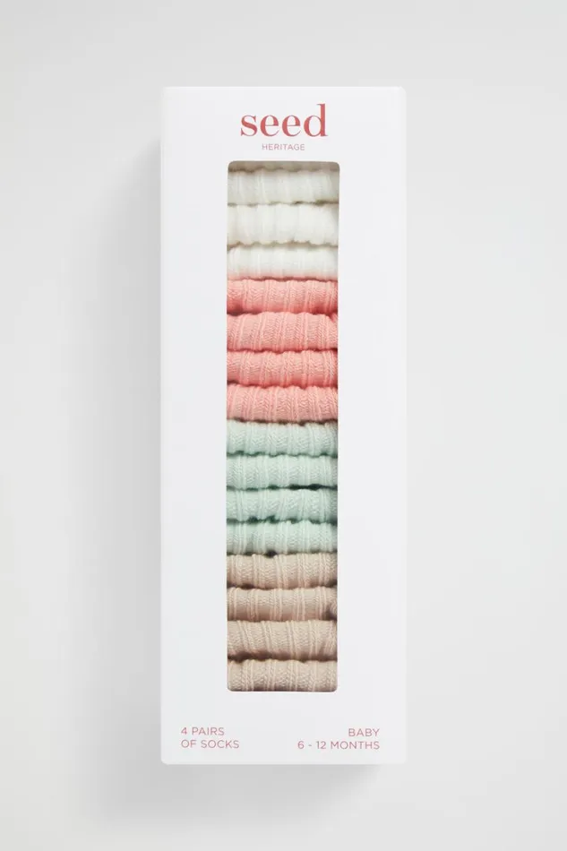 Socks NewbornBaby Seed Heritage Rib Sock Multipack Bright