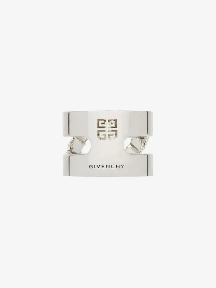 Stitch Ring In Metal With Crystals Silvery Women Givenchy Jewelry