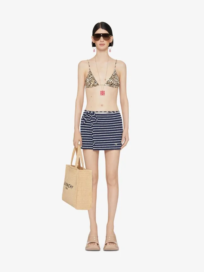 Striped Mini Skirt In Cotton Towelling With 4g Detail Navynatural Women Givenchy Skirts Striped Mini Skirt In Cotton Towelling With 4g Detail Navynatural Women Givenchy Skirts