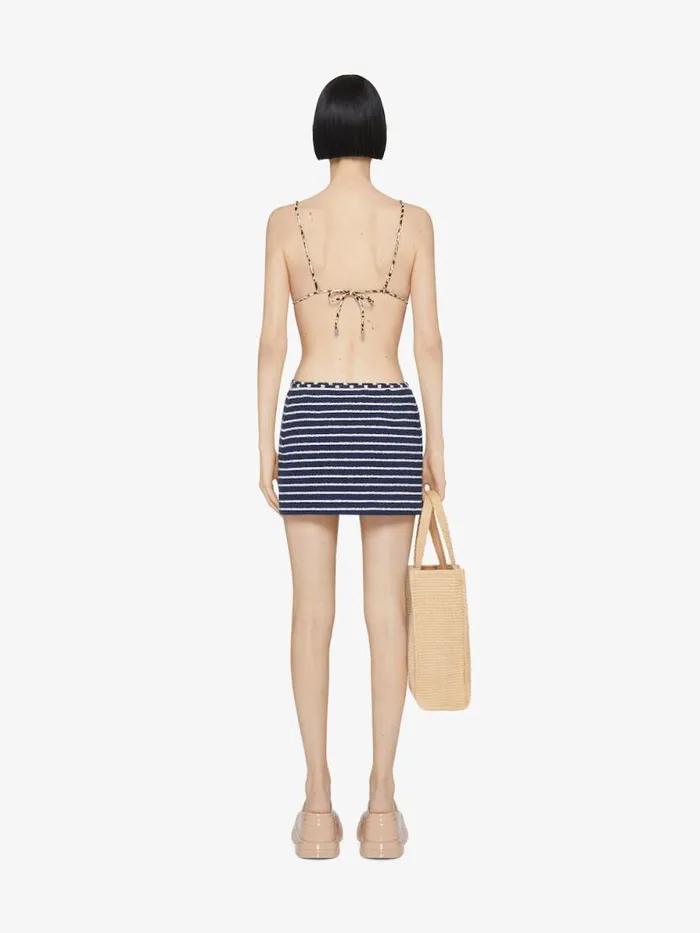 Striped Mini Skirt In Cotton Towelling With 4g Detail Navynatural Women Givenchy Skirts