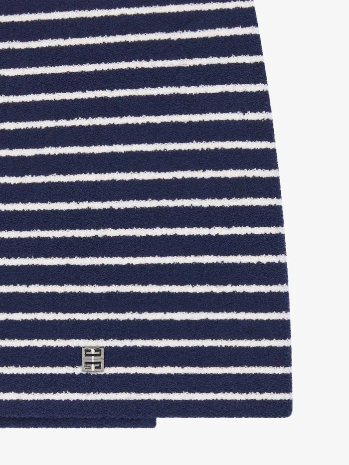Striped Mini Skirt In Cotton Towelling With 4g Detail Navynatural Women Givenchy Skirts