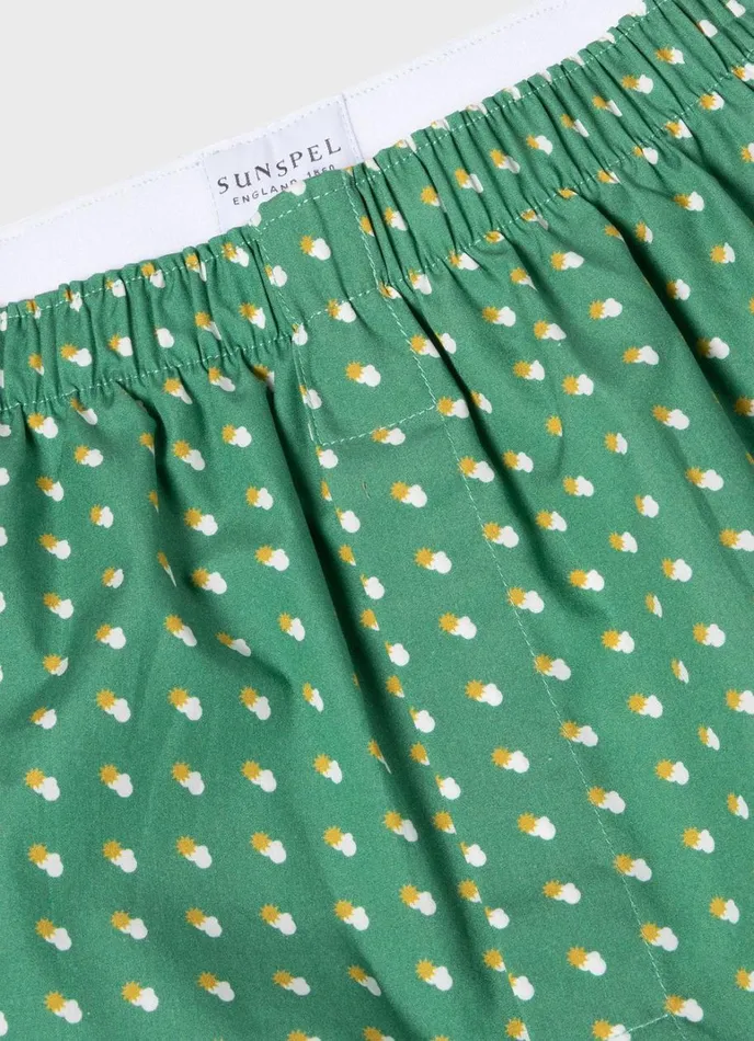SUNSPEL Boxer Shorts Classic Boxer Shorts Green Sun and Clouds 8211 Men