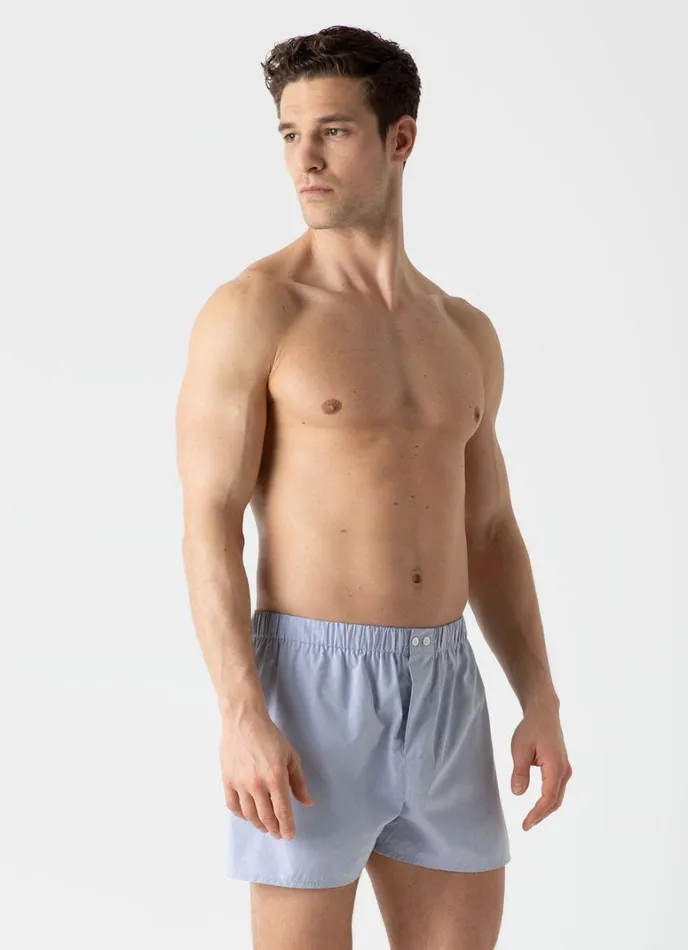 SUNSPEL Boxer Shorts Sea Island Cotton Boxer Shorts Light Blue 8211 Men