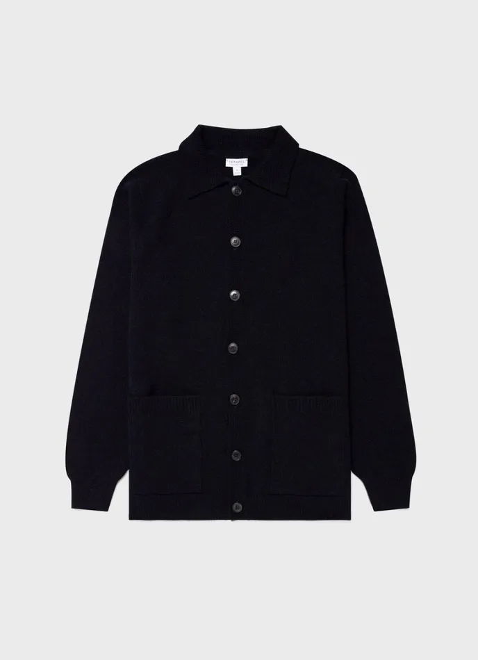SUNSPEL Jackets and Coats Lambswool Jacket Dark Navy Mouline 8211 Men