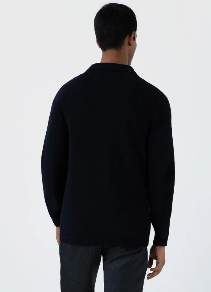 SUNSPEL Jackets and Coats Lambswool Jacket Dark Navy Mouline 8211 Men