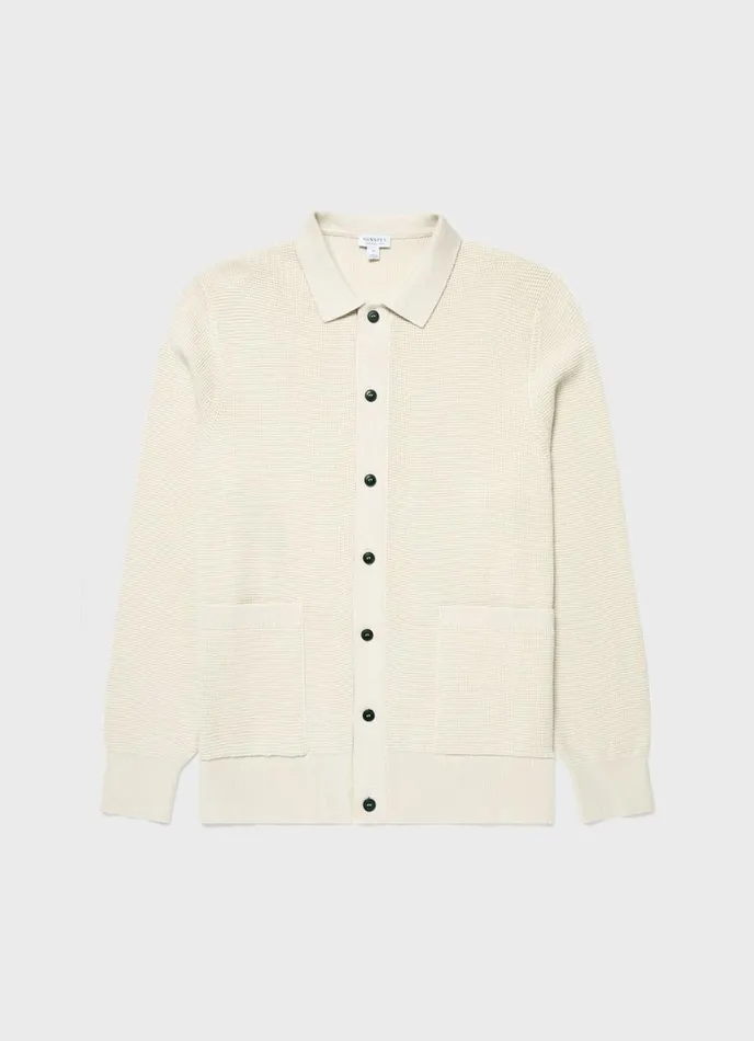 SUNSPEL Jackets and Coats Waffle Stitch Jacket Ecru 8211 Men