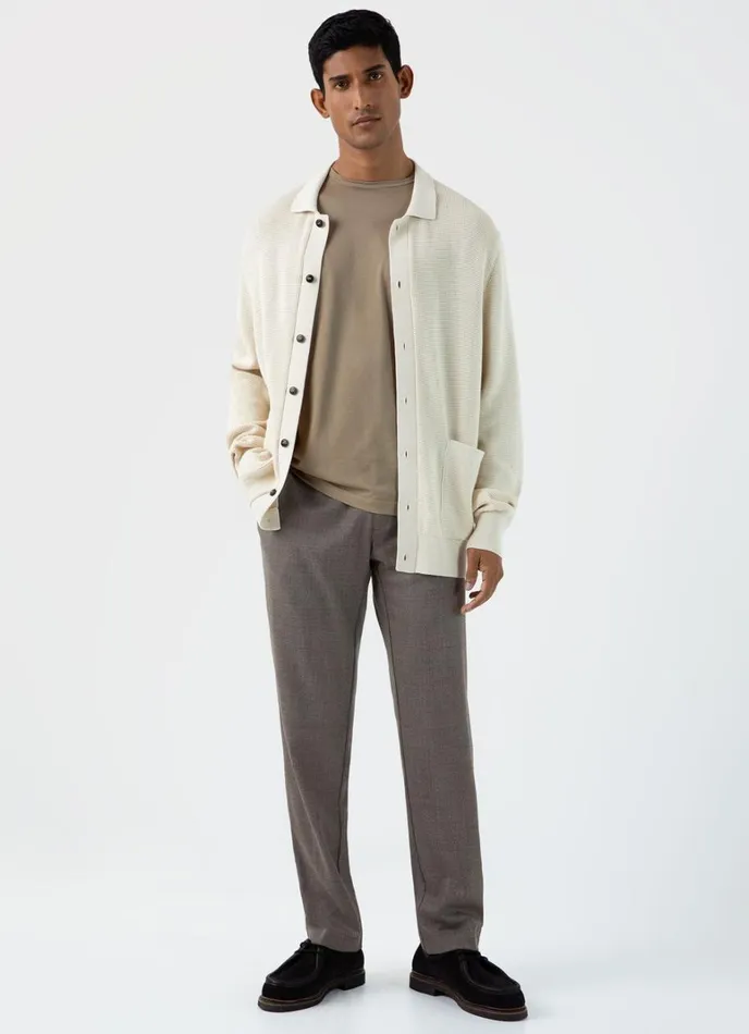 SUNSPEL Jackets and Coats Waffle Stitch Jacket Ecru 8211 Men