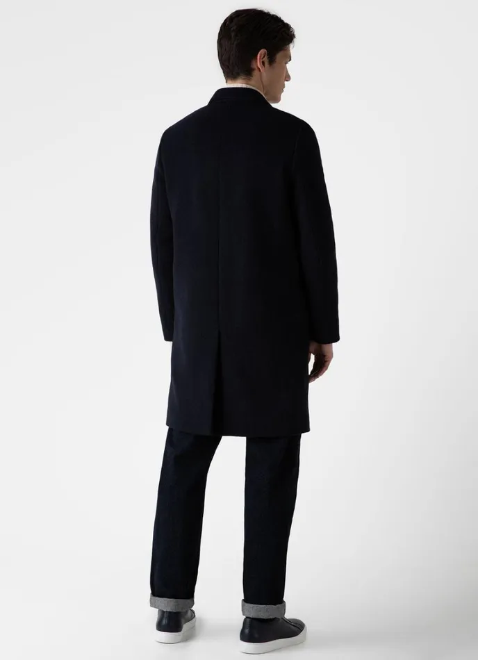 SUNSPEL Jackets and Coats Wool Cashmere Overcoat Navy 8211 Men