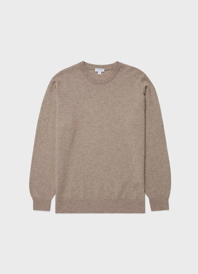 SUNSPEL Knitwear Cashmere Crew Neck Jumper Natural Brown 8211 Men