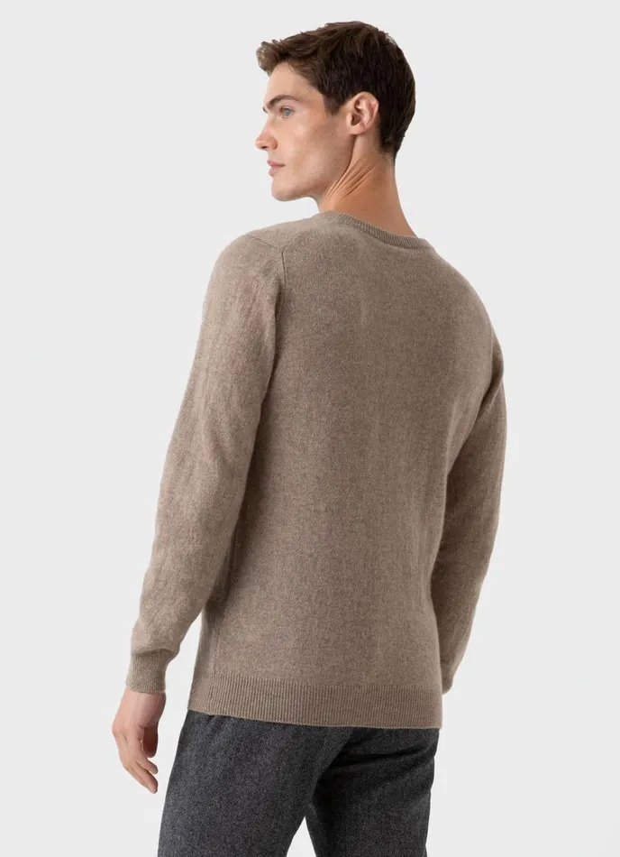 SUNSPEL Knitwear Cashmere Crew Neck Jumper Natural Brown 8211 Men